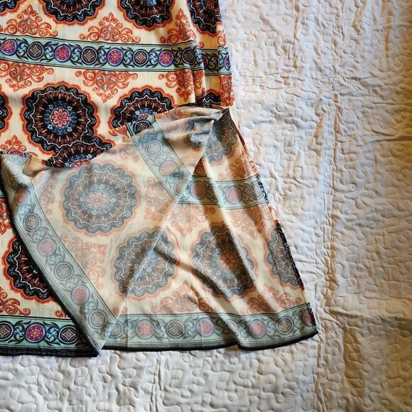 Umgee Babydoll Maxi Dress Womens Size Small Empire Waist Boho Fairy Medallion - Picture 4 of 8